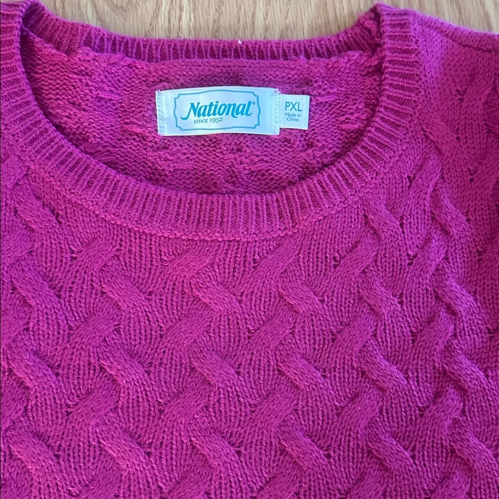 Pink Cable Knit Sweater National PXL - Picture 2 of 8